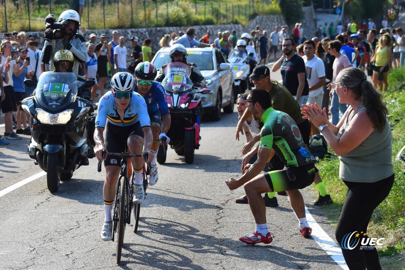2021 UEC Road European Championships - Trento - Elite Men's Road Race Trento - Trento  179,2 km - 12/09/2021 - Remco Evenepoel (Belgium) - Sonny Colbrelli (Italy) - photo Dario Belingheri/BettiniPhoto?2021